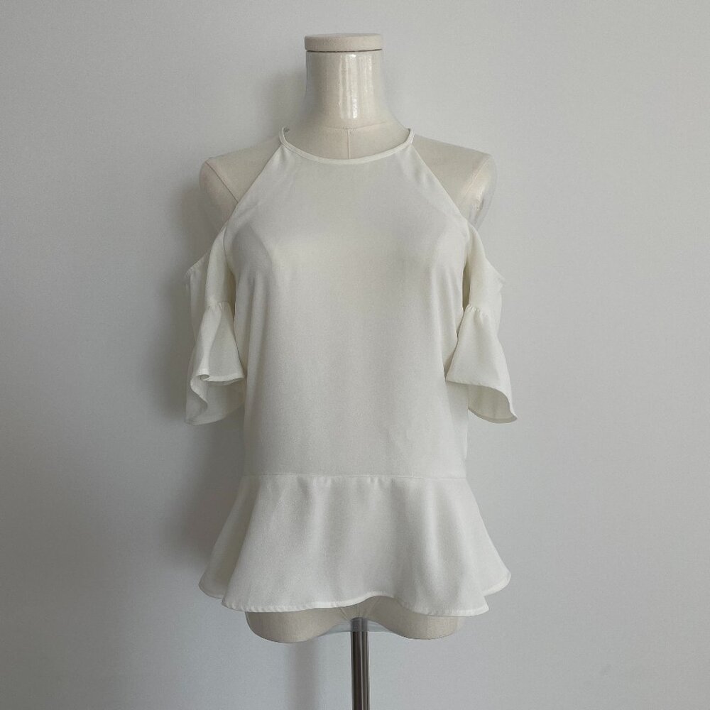 Whistles Cut Out Flutter Sleeve Blouse